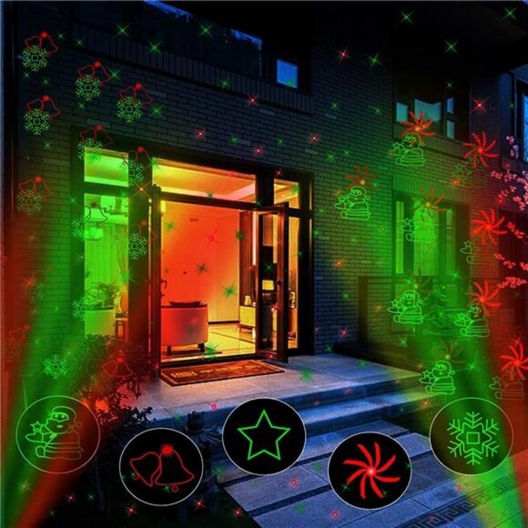 Christmas Laser Projector Motion Radiation Light Xmas Star shower Reflector - Picture 3 of 6